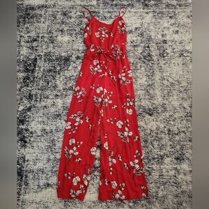 Skies Are Blue Scarlet Floral Jumpsuit